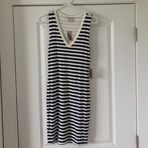 Forever 21 Contemporary Navy/Cream striped Dress